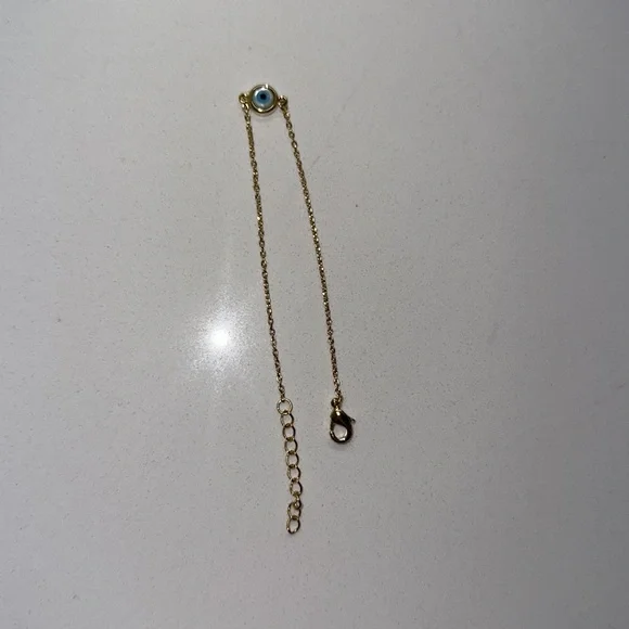 EYLAND Anthropologie 9k gold evil eye 🧿 thin chain layering delicate bracelet - Picture 3 of 3